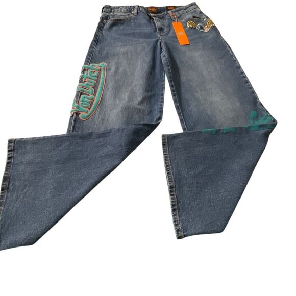 Von Dutch Originals Women’s Wide Leg Streetwear Jeans - Picture 3 of 15